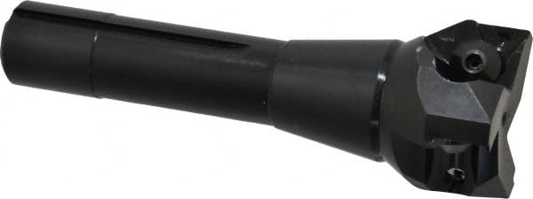 Value Collection - 2" Cut Diam, 0.656" Max Depth of Cut, 5-37/64" OAL, Indexable Square Shoulder End Mill - TPC 32..., TPG 32., TPU 32. Inserts, R8 - Exact Tooling