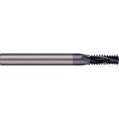 Micro 100 - M8 X 0.75 Internal/External 0.75mm Pitch 6mm Shank 3-Flute Solid Carbide Helical Flute Thread Mill - Exact Tooling