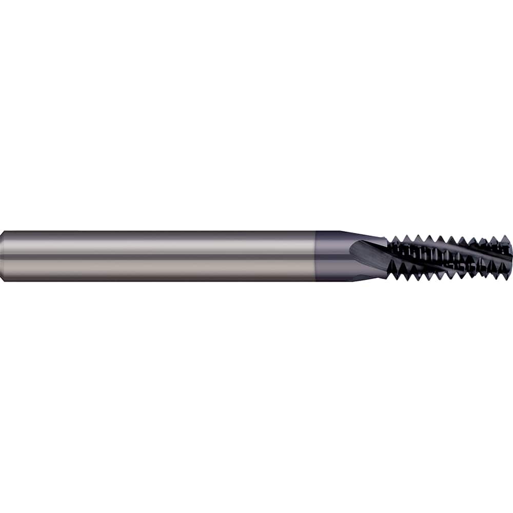 Micro 100 - M4.5x0.75 Internal/External 0.75mm Pitch 6mm Shank 3-Flute Solid Carbide Helical Flute Thread Mill - Exact Tooling