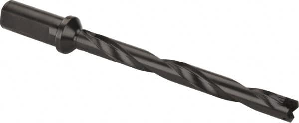 Allied Machine and Engineering - Series 1, 45/64 to 15/16" Diam, 1" Diam Straight Shank with Flange, Helical Flute Spade Drill - 6-5/8" Max Depth, 8-15/64" Body Length, 10-3/8" OAL, Standard Length, Through Coolant - Exact Tooling