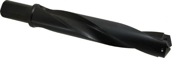 Allied Machine and Engineering - Series 4, 1-29/32 to 2-9/16" Diam, 1-1/2" Diam Straight Shank with Flange, Helical Flute Spade Drill - 9-1/8" Max Depth, 11-1/4" Body Length, 13-3/4" OAL, Standard Length, Through Coolant - Exact Tooling