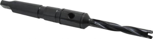 Allied Machine and Engineering - Series Y, 3/8 to 27/64" Diam, 2MT Taper Shank, Helical Flute Spade Drill - 2-3/8" Max Depth, 4-19/32" Body Length, 7-7/16" OAL, Standard Length, Through Coolant - Exact Tooling