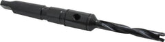 Allied Machine and Engineering - Series Y, 3/8 to 27/64" Diam, 2MT Taper Shank, Helical Flute Spade Drill - 2-3/8" Max Depth, 4-19/32" Body Length, 7-7/16" OAL, Standard Length, Through Coolant - Exact Tooling