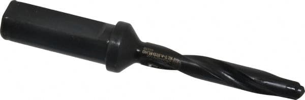 Allied Machine and Engineering - Series Z, 7/16 to 1/2" Diam, 3/4" Diam Straight Shank with Flange, Helical Flute Spade Drill - 2-3/8" Max Depth, 3-5/8" Body Length, 5-9/16" OAL, Standard Length, Through Coolant - Exact Tooling