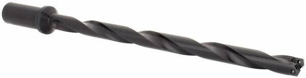 Allied Machine and Engineering - Series 1, 45/64 to 15/16" Diam, 1" Diam Straight Shank with Flange, Helical Flute Spade Drill - 10-5/8" Max Depth, 12-15/64" Body Length, 14-3/8" OAL, Extended Length, Through Coolant - Exact Tooling