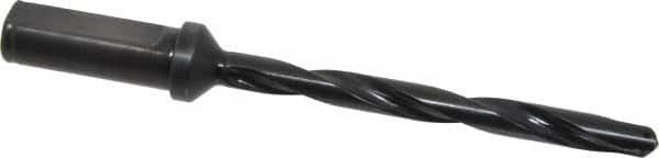 Allied Machine and Engineering - Series Z, 7/16 to 1/2" Diam, 3/4" Diam Straight Shank with Flange, Helical Flute Spade Drill - 4-3/8" Max Depth, 5-5/8" Body Length, 7-9/16" OAL, Extended Length, Through Coolant - Exact Tooling