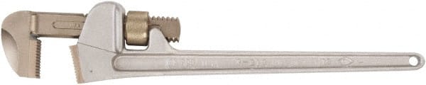 Ampco - 14" Aluminum Straight Pipe Wrench - 2-13/16" Pipe Capacity - Exact Tooling