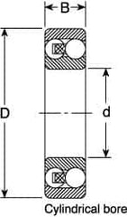 SKF - 45mm Bore Diam, 85mm OD, Open Self Aligning Radial Ball Bearing - 23mm Wide, 2 Rows, Round Bore, 2,380 Lb Static Capacity, 7,310 Lb Dynamic Capacity - Exact Tooling