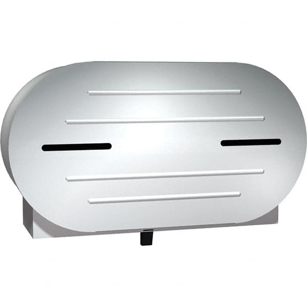 ASI-American Specialties, Inc. - Jumbo Double Roll Stainless Steel Toilet Tissue Dispenser - 20-13/16" Wide x 11-3/8" High x 6-3/16" Deep, Silver - Exact Tooling