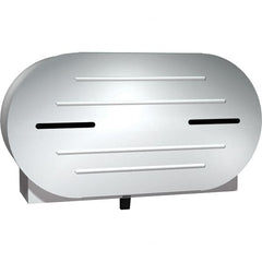 ASI-American Specialties, Inc. - Jumbo Double Roll Stainless Steel Toilet Tissue Dispenser - 20-13/16" Wide x 11-3/8" High x 6-3/16" Deep, Silver - Exact Tooling