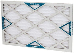 Made in USA - 16" Noml Height x 25" Noml Width x 1" Noml Depth, 30 to 35% Capture Efficiency, Wire-Backed Pleated Air Filter - MERV 8, Synthetic with Antimicrobial Protection, Integrated Beverage Board Frame, 300 Max FPM, 840 CFM, For Any Unit - Exact Tooling