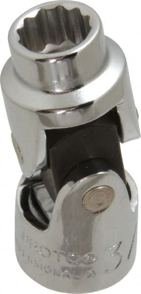 Proto - 3/8", 3/8" Drive, Standard Hand Socket - 12 Points, 1-3/4" OAL, Alloy Steel, Chrome Finish - Exact Tooling