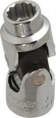Proto - 3/8", 3/8" Drive, Standard Hand Socket - 12 Points, 1-3/4" OAL, Alloy Steel, Chrome Finish - Exact Tooling
