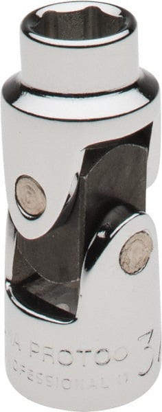 Proto - 3/8", 3/8" Drive, Standard Hand Socket - 6 Points, 1-3/4" OAL, Alloy Steel, Chrome Finish - Exact Tooling