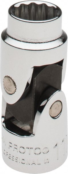 Proto - 3/8" Drive, Standard Hand Socket - 12 Points, 1-3/4" OAL, Alloy Steel, Chrome Finish - Exact Tooling