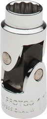 Proto - 3/8" Drive, Standard Hand Socket - 12 Points, 1-3/4" OAL, Alloy Steel, Chrome Finish - Exact Tooling