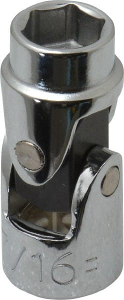 Proto - 7/16", 3/8" Drive, Standard Hand Socket - 6 Points, 1-3/4" OAL, Alloy Steel, Chrome Finish - Exact Tooling