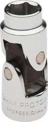 Proto - 3/8" Drive, Standard Hand Socket - 6 Points, 1-3/4" OAL, Alloy Steel, Chrome Finish - Exact Tooling