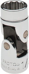 Proto - 1/2", 3/8" Drive, Hand Socket - 12 Points, 2" OAL, Chrome Finish - Exact Tooling
