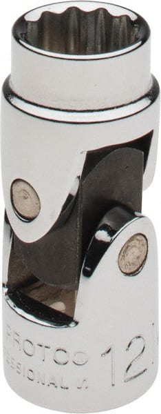 Proto - 3/8" Drive, Standard Hand Socket - 12 Points, 1-3/4" OAL, Alloy Steel, Chrome Finish - Exact Tooling