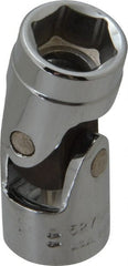 Proto - 1/2", 3/8" Drive, Standard Hand Socket - 6 Points, 1-3/4" OAL, Alloy Steel, Chrome Finish - Exact Tooling