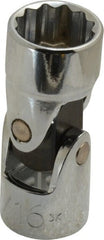 Proto - 9/16", 3/8" Drive, Standard Hand Socket - 12 Points, 1-27/32" OAL, Alloy Steel, Chrome Finish - Exact Tooling