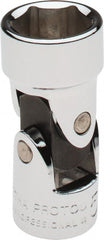 Proto - 5/8", 3/8" Drive, Standard Hand Socket - 6 Points, 1-27/32" OAL, Alloy Steel, Chrome Finish - Exact Tooling