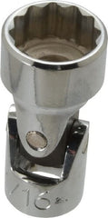 Proto - 11/16", 3/8" Drive, Standard Hand Socket - 12 Points, 2" OAL, Alloy Steel, Chrome Finish - Exact Tooling