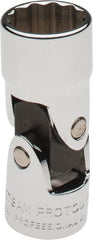 Proto - 3/8" Drive, Standard Hand Socket - 12 Points, 2" OAL, Alloy Steel, Chrome Finish - Exact Tooling