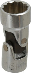 Proto - 3/8" Drive, Standard Hand Socket - 12 Points, 2" OAL, Alloy Steel, Chrome Finish - Exact Tooling