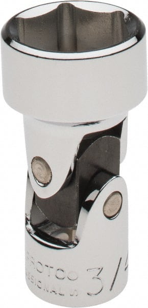 Proto - 3/4", 3/8" Drive, Standard Hand Socket - 6 Points, 2" OAL, Alloy Steel, Chrome Finish - Exact Tooling