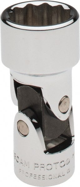 Proto - 3/8" Drive, Standard Hand Socket - 12 Points, 2-3/32" OAL, Alloy Steel, Chrome Finish - Exact Tooling