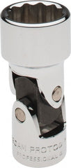 Proto - 3/8" Drive, Standard Hand Socket - 12 Points, 2-3/32" OAL, Alloy Steel, Chrome Finish - Exact Tooling