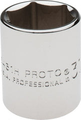 Proto - 31/32", 1/2" Drive, Standard Hand Socket - 6 Points, 1-9/16" OAL, Alloy Steel, Chrome Finish - Exact Tooling