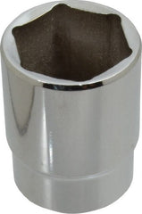 Proto - 1/2" Drive, Standard Hand Socket - 6 Points, 1-3/4" OAL, Alloy Steel, Chrome Finish - Exact Tooling