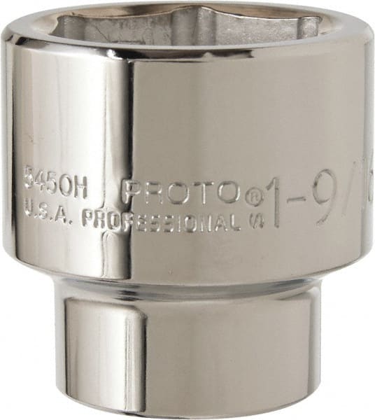 Proto - 1-9/16", 1/2" Drive, Standard Hand Socket - 6 Points, 2-1/4" OAL, Alloy Steel, Chrome Finish - Exact Tooling