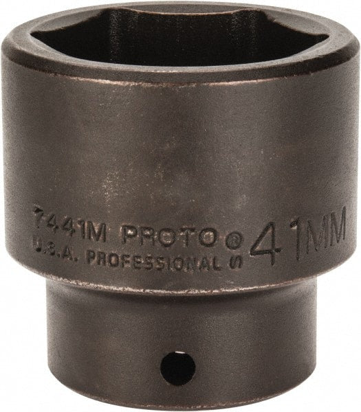 Proto - 1/2" Drive 41mm Standard Impact Socket - 6 Points, 2-3/8" OAL - Exact Tooling