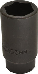 Proto - 1/2" Drive 33mm Deep Impact Socket - 6 Points, 3-1/2" OAL - Exact Tooling