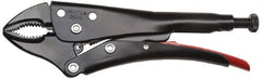Proto - 9-1/4" OAL Curved Jaw Locking Pliers - 25/64" Jaw Width, 1-1/2" Jaw Depth, 2-23/64" Jaw Opening, Standard Handle - Exact Tooling