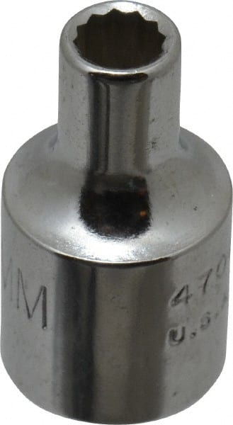 Proto - 1/4" Drive, Standard Hand Socket - 12 Points, 7/8" OAL, Alloy Steel, Chrome Finish - Exact Tooling