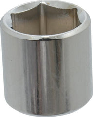 Proto - 1/4" Drive, Standard Hand Socket - 6 Points, 7/8" OAL, Alloy Steel, Chrome Finish - Exact Tooling