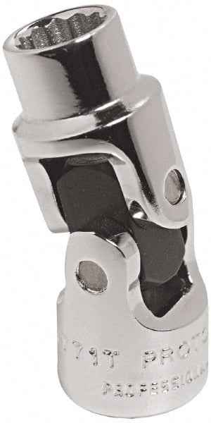 Proto - 1/2", 1/4" Drive, Standard Hand Socket - 12 Points, 1-13/32" OAL, Alloy Steel, Chrome Finish - Exact Tooling