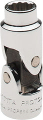 Proto - 1/4", 1/4" Drive, Standard Hand Socket - 12 Points, 1-25/64" OAL, Alloy Steel, Chrome Finish - Exact Tooling