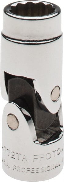 Proto - 5/16", 1/4" Drive, Standard Hand Socket - 12 Points, 1-25/64" OAL, Alloy Steel, Chrome Finish - Exact Tooling