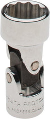 Proto - 7/16", 1/4" Drive, Standard Hand Socket - 12 Points, 1-13/32" OAL, Alloy Steel, Chrome Finish - Exact Tooling