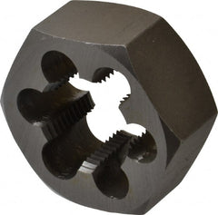 Interstate - 1-3/16 - 12 UNS Thread, 2-3/16" Hex, Right Hand Thread, Hex Rethreading Die - Carbon Steel, 1" Thick - Exact Tooling