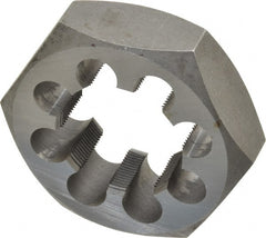 Interstate - 1-3/4 - 18 UNS Thread, 3-1/8" Hex, Right Hand Thread, Hex Rethreading Die - Carbon Steel, 1" Thick - Exact Tooling