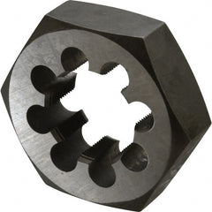 Interstate - 1-5/8 - 16 UNS Thread, 3-1/8" Hex, Right Hand Thread, Hex Rethreading Die - Carbon Steel, 1" Thick - Exact Tooling