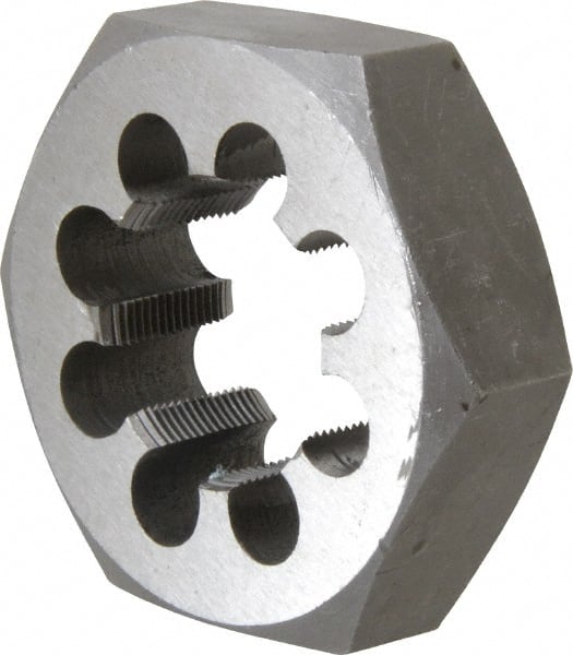 Interstate - 1-5/8 - 18 UNEF Thread, 3-1/8" Hex, Right Hand Thread, Hex Rethreading Die - Carbon Steel, 1" Thick - Exact Tooling