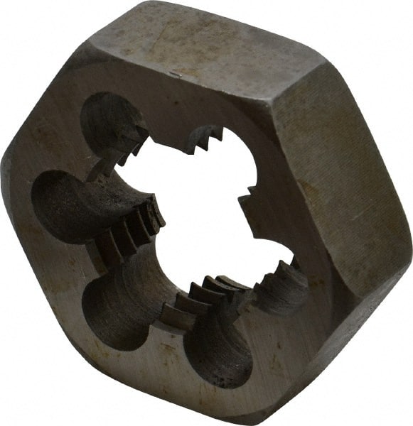 Interstate - 1-5/8 - 5-1/2 UNS Thread, 3-1/8" Hex, Right Hand Thread, Hex Rethreading Die - Carbon Steel, 1" Thick - Exact Tooling